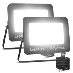 Lepro 50W Led Floodlight Outdoor, 5000Lm Led Security Lights, 350W Incandescent Lamp Equivalent, Waterproof Ip65 Security Lights - thumbnail 1