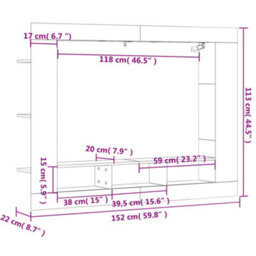 Vidaxl Tv Cabinet Grey Sonoma 152X22X113 Cm Engineered Wood - thumbnail 3