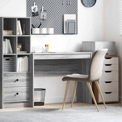Berkfield Computer Desk Grey Sonoma Mdf 100 X 40 X 76 Cm Simple - image 1