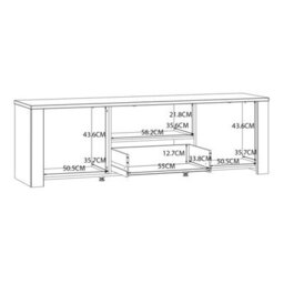 Wyld Haus Bramblecroft Tv Unit, White Body With Natural Oak Top, 2 Doors And 1 Drawer - thumbnail 8
