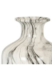 Marble Squat Vase, Hand-Dipped Unique Marbled Design - thumbnail 3