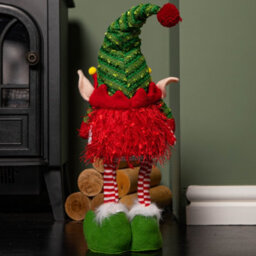 Samuel Alexander 46Cm Battery Operated Light Up Standing Christmas Elf Gonk With Warm White Leds - thumbnail 8