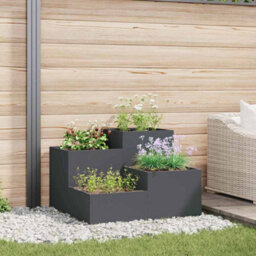 Berkfield Garden Planter Anthracite 100 X 100 X 60 Cm Steel - thumbnail 1