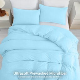 Lazzaro Luxury Double Brushed Prewash Microfiber Duvet Cover Set With Zipper Closure - thumbnail 3