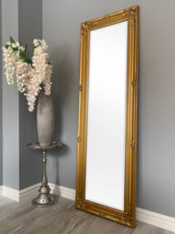 Downton Interiors Antique Gold Tall Ornate Dressing Wall Mirror With Bevelled Glass 142Cm - thumbnail 1