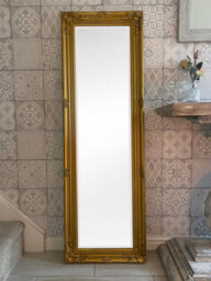 Downton Interiors Antique Gold Tall Ornate Dressing Wall Mirror With Bevelled Glass 142Cm - thumbnail 2