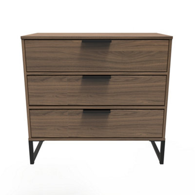 Tamworth 3 Drawer Chest Of Drawers In Carini Walnut (Ready Assembled) - image 1