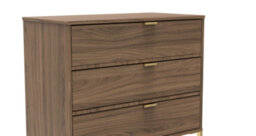 Tamworth 3 Drawer Chest Of Drawers In Carini Walnut (Ready Assembled) - thumbnail 8