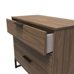 Tamworth 3 Drawer Chest Of Drawers In Carini Walnut (Ready Assembled) - thumbnail 5
