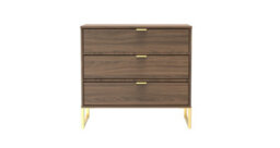 Tamworth 3 Drawer Chest Of Drawers In Carini Walnut (Ready Assembled) - thumbnail 6