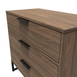Tamworth 3 Drawer Chest Of Drawers In Carini Walnut (Ready Assembled) - thumbnail 4