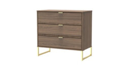 Tamworth 3 Drawer Chest Of Drawers In Carini Walnut (Ready Assembled) - thumbnail 7