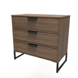 Tamworth 3 Drawer Chest Of Drawers In Carini Walnut (Ready Assembled) - thumbnail 3
