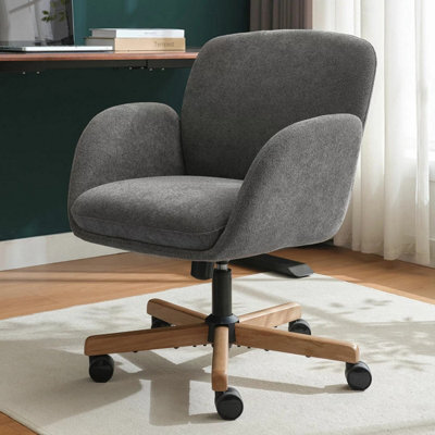 Xample Henredon Murphy Fabric Office Chair In Grey Boucle Upholstery, Adjustable Height & Recline, Tilt Control, Carpet Casters - image 1