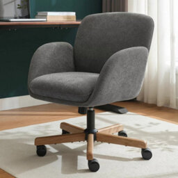 Xample Henredon Murphy Fabric Office Chair In Grey Boucle Upholstery, Adjustable Height & Recline, Tilt Control, Carpet Casters - thumbnail 1