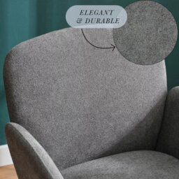 Xample Henredon Murphy Fabric Office Chair In Grey Boucle Upholstery, Adjustable Height & Recline, Tilt Control, Carpet Casters - thumbnail 3