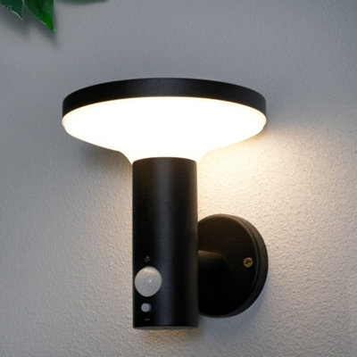 Litecraft Uris Black Led Solar Outdoor Wall Light With Pir Sensor - image 1