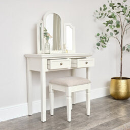 Melody Maison Large Dressing Table, Mirror & Stool Set - Daventry Ivory Range - thumbnail 3