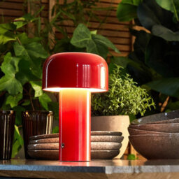 Beliani Red Wireless Table Lamp With Touch Dimmer, Usb Charging And 3 Colour Modes - 21Cm H - thumbnail 1
