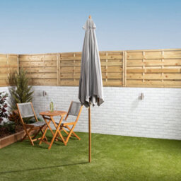 Alfresia Grey 3 Metre Wooden Parasol - thumbnail 3