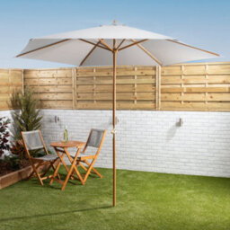 Alfresia Grey 3 Metre Wooden Parasol - thumbnail 2