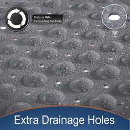 Ameha Grey Shower Bath Mat Non Slip Anti Mould - 53X53Cm Square Strong Suction Cups Grip & Drain Holes Pvc Shower Mats - thumbnail 6