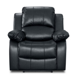 Electric Recliner Chair In Black Faux Leather - thumbnail 3