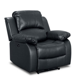 Electric Recliner Chair In Black Faux Leather - thumbnail 4