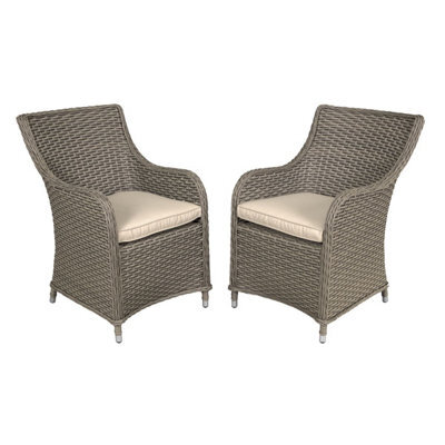 Sealey Dg64 Dellonda Chester Rattan Wicker Outdoor Garden Dining Chairs 2Pc - image 1