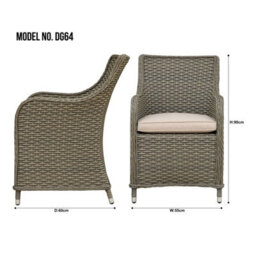 Sealey Dg64 Dellonda Chester Rattan Wicker Outdoor Garden Dining Chairs 2Pc - thumbnail 7
