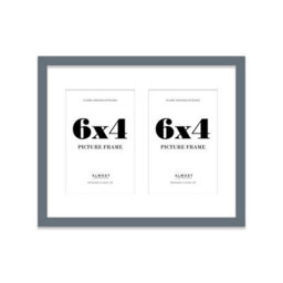 10X8 Inch 2 Opening Photo Collage Frame, Display Two 6X4 Inch Photos, Multi Aperture Family Picture Frame, Grey - thumbnail 2