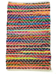 Second Nature Online Kadam Geometric Rainbow Rug Multicolour And Reversible / 60 Cm X 90 Cm - thumbnail 2