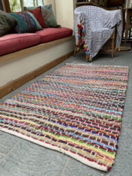 Second Nature Online Kadam Geometric Rainbow Rug Multicolour And Reversible / 60 Cm X 90 Cm - thumbnail 3