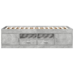 Berkfield Daybed With Drawers Without Mattress Concrete Grey 90X200 Cm - thumbnail 4