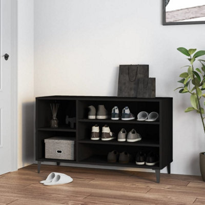 Berkfield Shoe Cabinet Black 102X36X60 Cm Engineered Wood - image 1