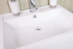 Rinse Bathrooms 600mm Wall Hung Basin Vanity Unit Gloss White Double Soft Close Drawer 1 Tap Hole Sink Bathroom Toilet Furniture - thumbnail 2