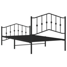Berkfield Metal Bed Frame Without Mattress With Footboard Black 100X190Cm - thumbnail 7