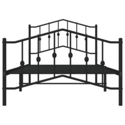 Berkfield Metal Bed Frame Without Mattress With Footboard Black 100X190Cm - thumbnail 5