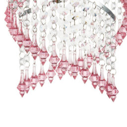 Happy Homewares Modern Spiral Waterfall Pendant Shade With Pink And Clear Acrylic - thumbnail 8