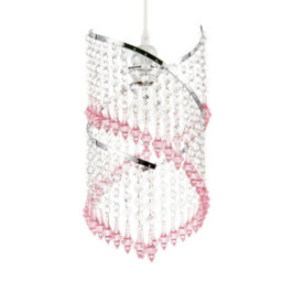 Happy Homewares Modern Spiral Waterfall Pendant Shade With Pink And Clear Acrylic - thumbnail 4