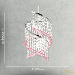 Happy Homewares Modern Spiral Waterfall Pendant Shade With Pink And Clear Acrylic - thumbnail 7
