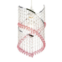 Happy Homewares Modern Spiral Waterfall Pendant Shade With Pink And Clear Acrylic - thumbnail 5