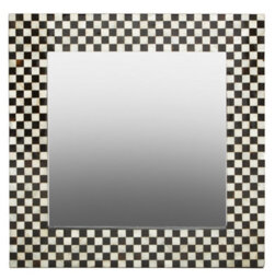 Orsina Mother Of Pearl Square Wall Mirror - thumbnail 1