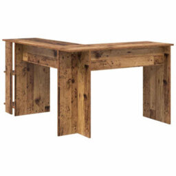 Berkfield Corner Desk With Storage Old Wood 140X113,5X75Cm - thumbnail 6