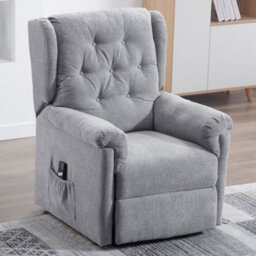 More4Homes Barnsley Fabric Electric Single Motor Riser Rise Recliner Lift Mobility Tilt Armchair (Grey) - thumbnail 7
