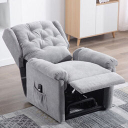 More4Homes Barnsley Fabric Electric Single Motor Riser Rise Recliner Lift Mobility Tilt Armchair (Grey) - thumbnail 8