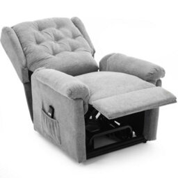 More4Homes Barnsley Fabric Electric Single Motor Riser Rise Recliner Lift Mobility Tilt Armchair (Grey) - thumbnail 3