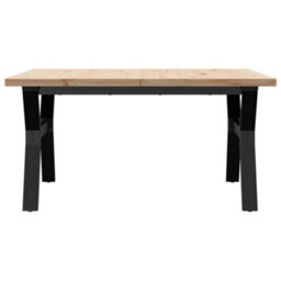 Berkfield Coffee Table Y-Frame 90X90X45.5 Cm Solid Wood Pine And Steel - thumbnail 4