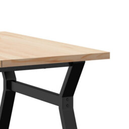 Berkfield Coffee Table Y-Frame 90X90X45.5 Cm Solid Wood Pine And Steel - thumbnail 7