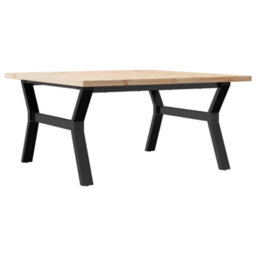 Berkfield Coffee Table Y-Frame 90X90X45.5 Cm Solid Wood Pine And Steel - thumbnail 2